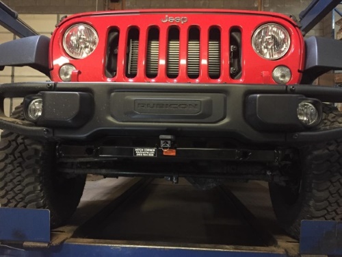 Blue Ox Base Plate Mounted to Jeep Wrangler